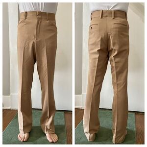Vtg 70s tan double knit polyester pants‎
